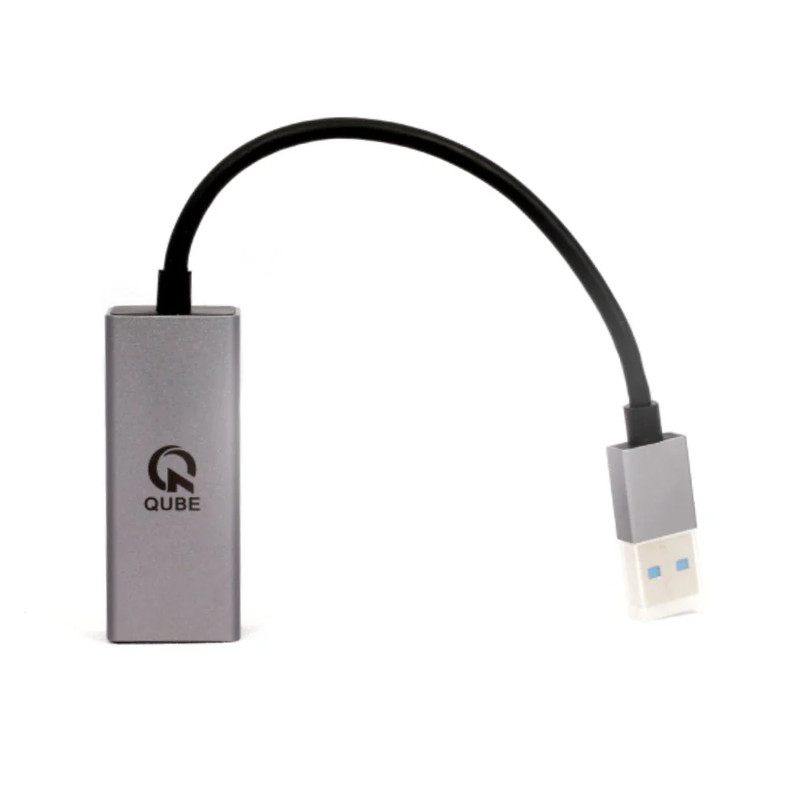 Qube AD USB-A 3.0 to RJ 45 1000M Adapter N22006 - Gray - محول